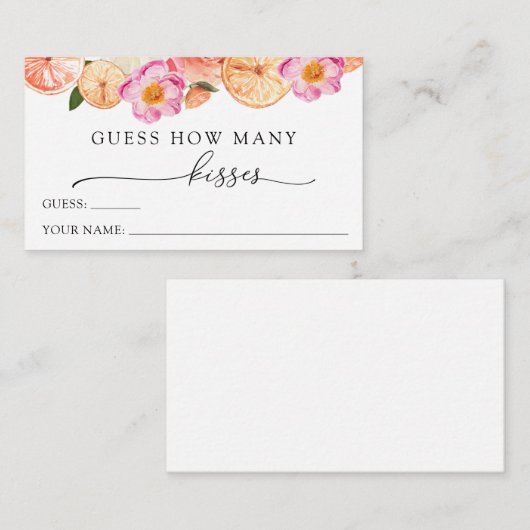 Roze Citrus raden hoeveel kussen behuizing Kaart (Voorkant / Achterkant)