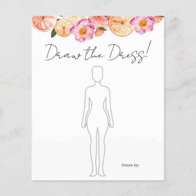 Roze Citrus Teken de Jurk Vrijgezellenfeest Game (Voorkant)