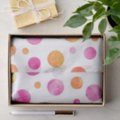 Roze Citrus Waterverf Polka Dots Tissuepapier (Geschenk)