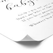 Roze Citrusbloem zeg niet Baby spel teken Poster (Hoek)