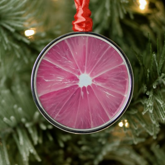 Roze citrusvruchten metalen ornament (Boom)