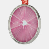 Roze citrusvruchten metalen ornament (Links)