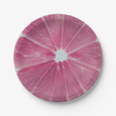 Roze citrusvruchten papieren bordje (Voorkant)