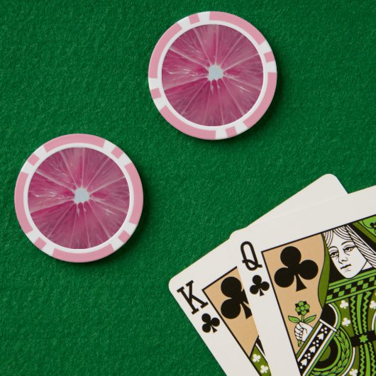 Roze citrusvruchten poker chips (Pokertafel (Dubbel))