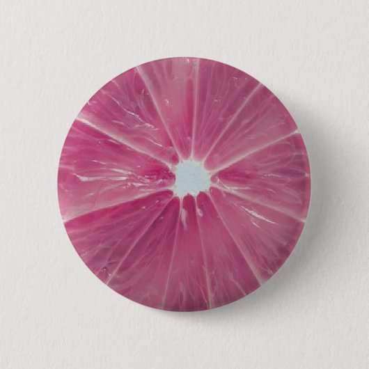 Roze citrusvruchten ronde button 5,7 cm (Voorkant)