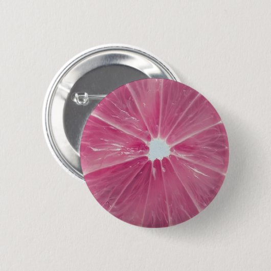 Roze citrusvruchten ronde button 5,7 cm (Voorkant /achterkant)