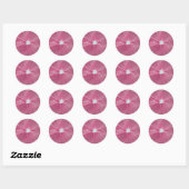 Roze citrusvruchten ronde sticker (Vel)