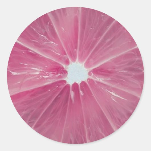 Roze citrusvruchten ronde sticker (Voorkant)