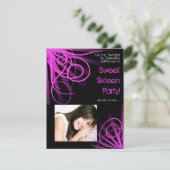 Roze City Lights Lief Zestien Uitnodiging (Staand voorkant)