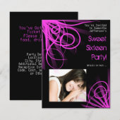 Roze City Lights Lief Zestien Uitnodiging (Voorkant / Achterkant)