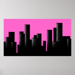 roze cityscape poster