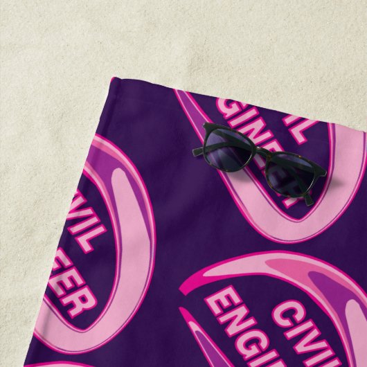 Roze civiel ingenieur strandlaken (In situ)