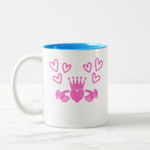 Roze Claddagh-koffiemok