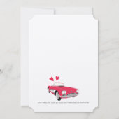 Roze Classic 50s Convertible Retro Auto Kaart (Achterkant)