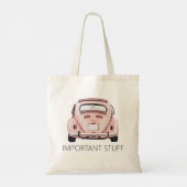 Roze Classic  Buggy Bug Auto gepersonaliseerd Tote Bag (Achterkant)
