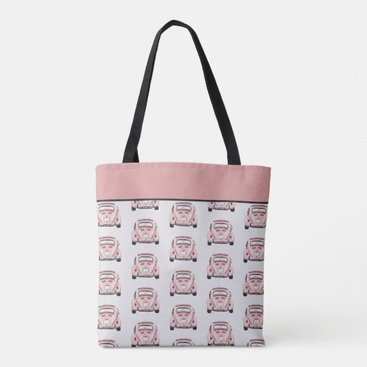 Roze Classic  Buggy Bug Auto gepersonaliseerd Tote Bag (Achterkant)