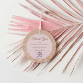 Roze Classic Meisje Baby shower Bedankjes Labels