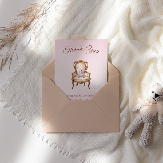  Roze Classic Meisje Baby shower Bedankt