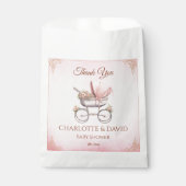 Roze  Classic Meisje Baby shower Bedankzakje (Voorkant)