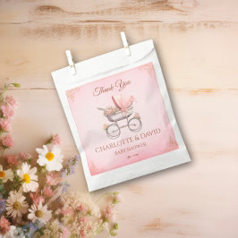 Roze  Classic Meisje Baby shower Bedankzakje