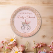  Roze Classic Meisje Baby shower Papieren Bordje