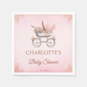 Roze  Classic Meisje Baby shower Servet (Voorkant)
