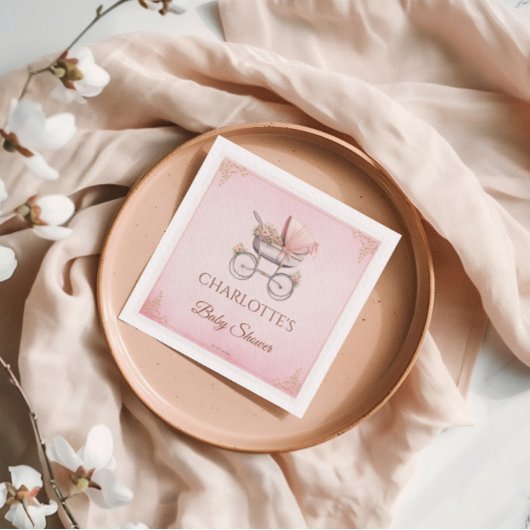 Roze  Classic Meisje Baby shower Servet