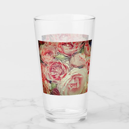 Roze Classic Roos Glas (Voorkant)