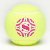 Roze Classy Monogram Tennisballen (Achterkant)