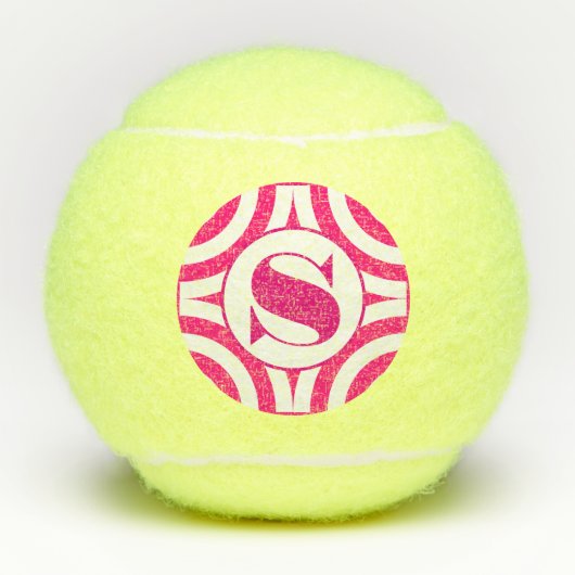 Roze Classy Monogram Tennisballen (Voorkant)
