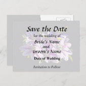 Roze Clematis Aankondigingskaart (Voorkant / Achterkant)