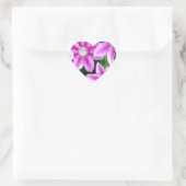Roze Clematis en wilde Oregano Hart Sticker (Tas)