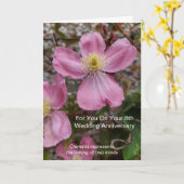 Roze Clematis - Gepersonaliseerd Jubileum voor ach Kaart (Gele Bloem)