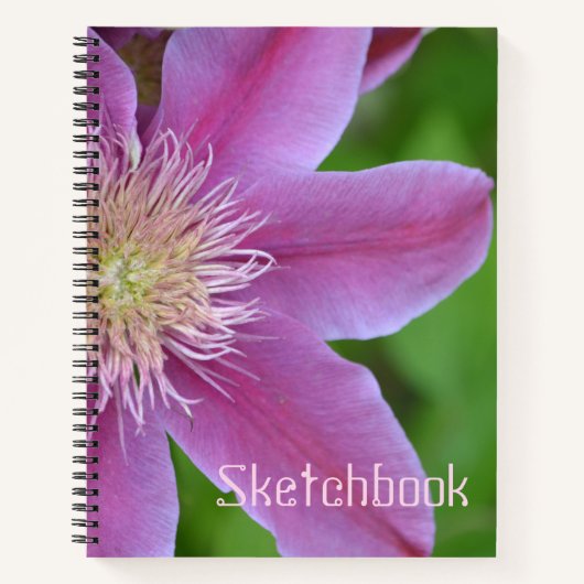 Roze Clematis Sketch Notitieboek (Voorkant)