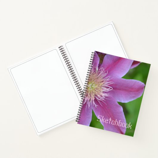 Roze Clematis Sketch Notitieboek (Binnen)