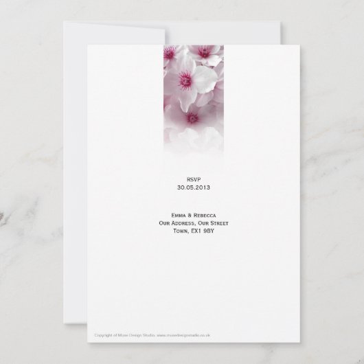 Roze Clematis - uitnodiging tot het indienen van v (Achterkant)