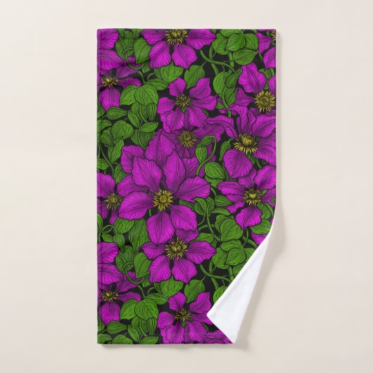 Roze Clematis vine Bad Handdoek (Handdoek)