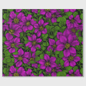 Roze Clematis vine Cadeaupapier (Vlak)