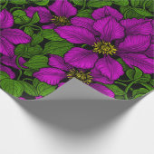 Roze Clematis vine Cadeaupapier (Hoek)