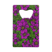 Roze Clematis vine Creditkaart Flessenopener (Achterkant)