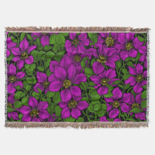 Roze Clematis vine Deken (Voorkant)