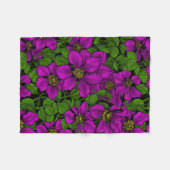 Roze Clematis vine Fleece Deken (Voorkant (Horizontaal))