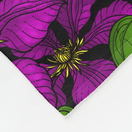 Roze Clematis vine Fleece Deken (Hoek)