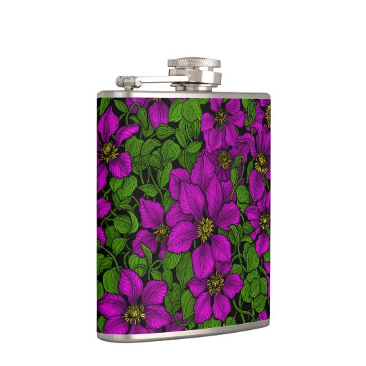 Roze Clematis vine Heupfles (Rechts)