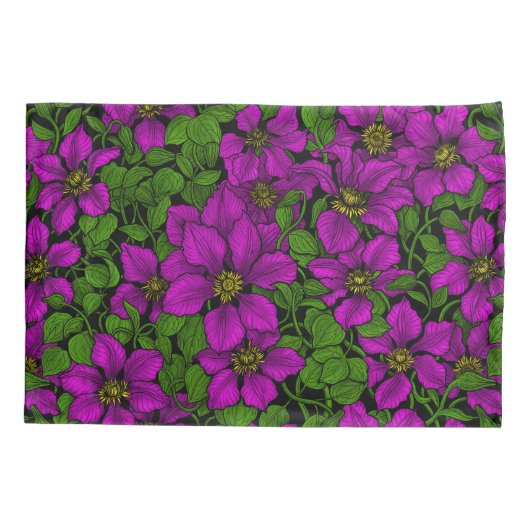 Roze Clematis vine Kussensloop (Achterkant)