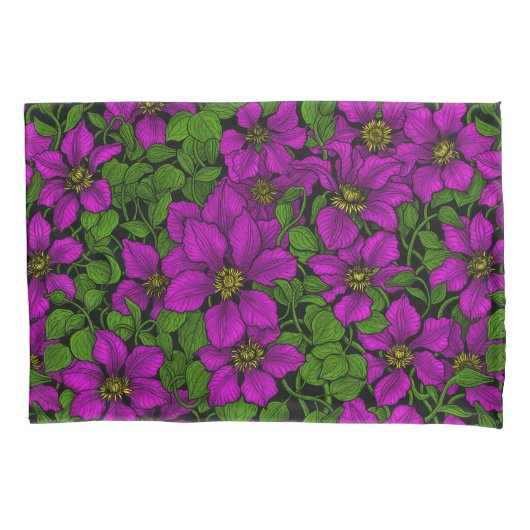 Roze Clematis vine Kussensloop (Voorkant)