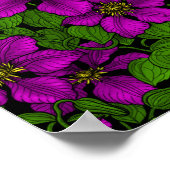 Roze Clematis vine Poster (Hoek)