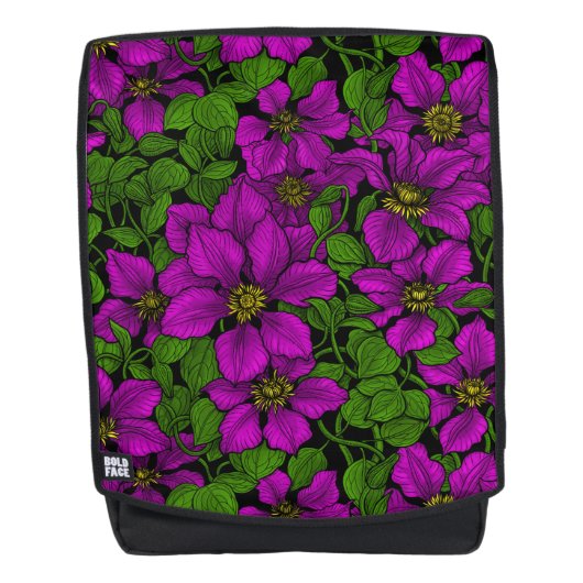 Roze Clematis vine Rugtassen (Voorkant)