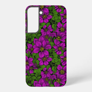 Roze Clematis vine Samsung Galaxy Hoesje