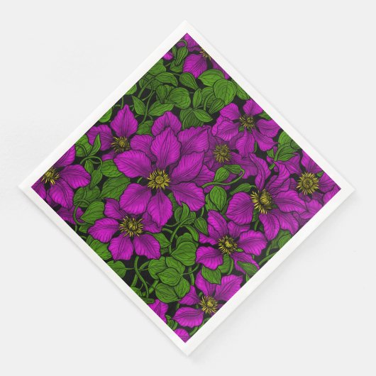 Roze Clematis vine Servet (Hoek)